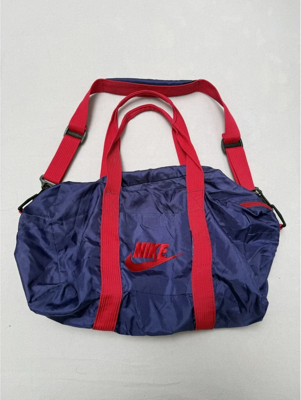 Vintage 80s NikeDuffle Bag Duel Handles / Shoulder Red Blue